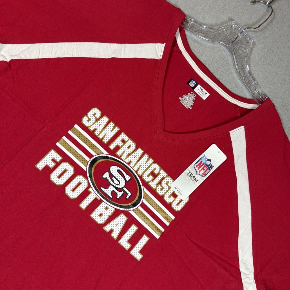 San Francisco 49ers NFL Team Apparel Women's Graphic T-Shirt Red Size 1XL